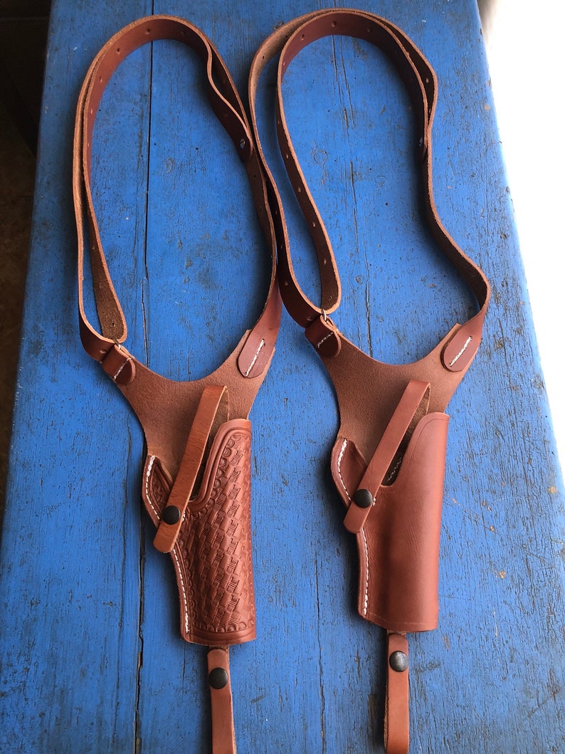 Leather Over the Shoulder Sling Holster Fits the Colt Model 1911 Kimber Ruger Springfield RIA Citadel image 6