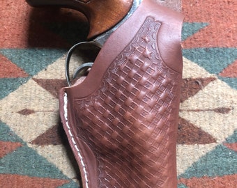 Leather Thumb Snap Holster w Metal Pant Clip Fits Ruger SP101 2.25" Hammered Model Colt Detective Special Cobra Agent