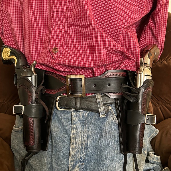 Al’s Billy the Kid .45 with Belt Old West Leather, Buckles, Cowboy Holsters, Cus