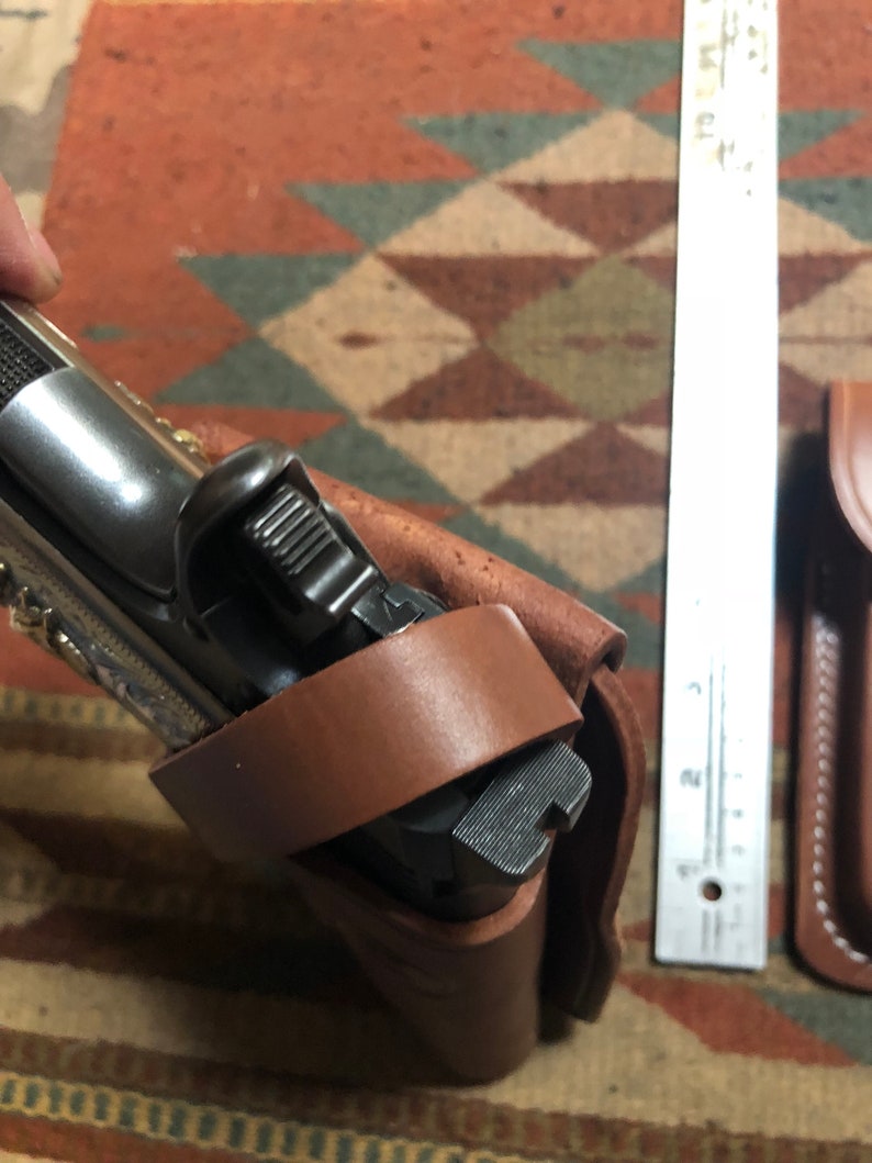 Western Leather Holster & Magazine Pouch Fits Colt Model 1911 Springfield Ruger Remington RIA Citadel Kimber image 4