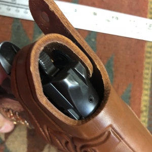 Tanned Leather Holster with Floral Scroll Fits Colt Springfield Ruger RIA Taurus ATI Kimber Model 1911 image 5