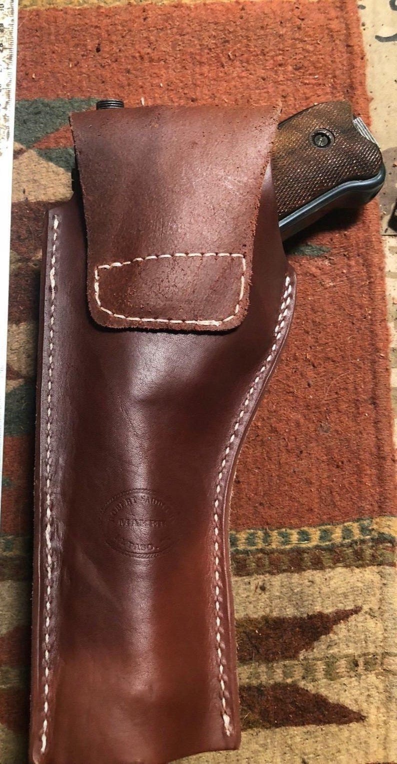 Funda de cuero curtido Ruger Mark I II III IV con portacargador, cañones Mk y estándar de 4,75, 5,5, 6 y 6,88 imagen 6