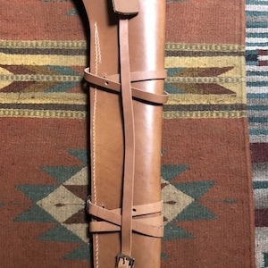 Leather Scabbard Fits: Rossi 92 Henry Big Lever Loop 16&quot; Lever Action Carbine Horseback ATV