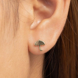Umbrella Stud Earrings, Minimalist Earrings for Women, Graduation Gift, Umbrella Stud, Birthday Present Gift for Her
