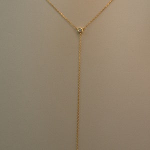 Y-shaped Diamond Necklace, Delicate Y Necklace , Long Drop Necklace, Dainty Lariat Necklace, Wedding Jewelry