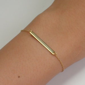 Sleek Bar Bracelet, Minimal Gold Bracelet for Women, Delicate Bar Bracelet, Everyday Wear