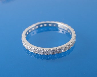 Full Eternity Micro Pave Silver Band Cz