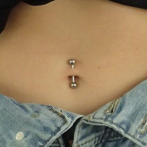 Navel Ring, Belly Button Jewelry, Navel Piercing, Belly Barbell, Sterling Silver Body Jewelry