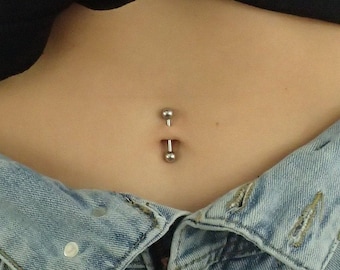 Navel Ring, Belly Button Jewelry, Navel Piercing, Belly Barbell, Sterling Silver Body Jewelry