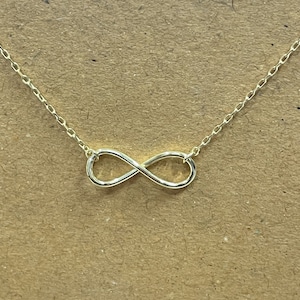 Colar infinito, presente de colar infinito em ouro 18K para ela, pingente infinito