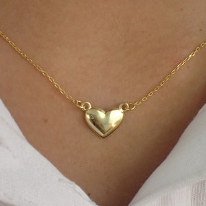 Dainty Heart Necklace / 925 Sterling Silver Layering Necklace / Necklace Gift for Her / Bridesmaid Gift / Everyday Jewelry