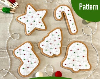 PDF Pattern Felt Christmas Sugar Cookie Ornaments - Digital Download Only