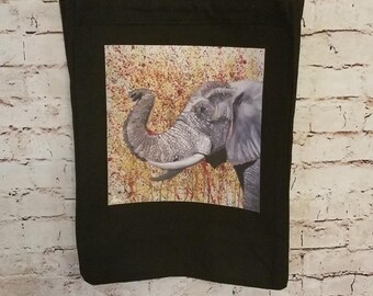 Paint Splatter Elephnt Canvas Tote Bag