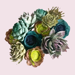 Hand Painted Succulents - Set of 12 - Sola Wood Flower