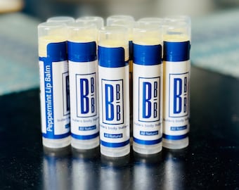 Balsamo labbra alla menta piperita biologica - Burro labbra vegano, senza olio di cocco