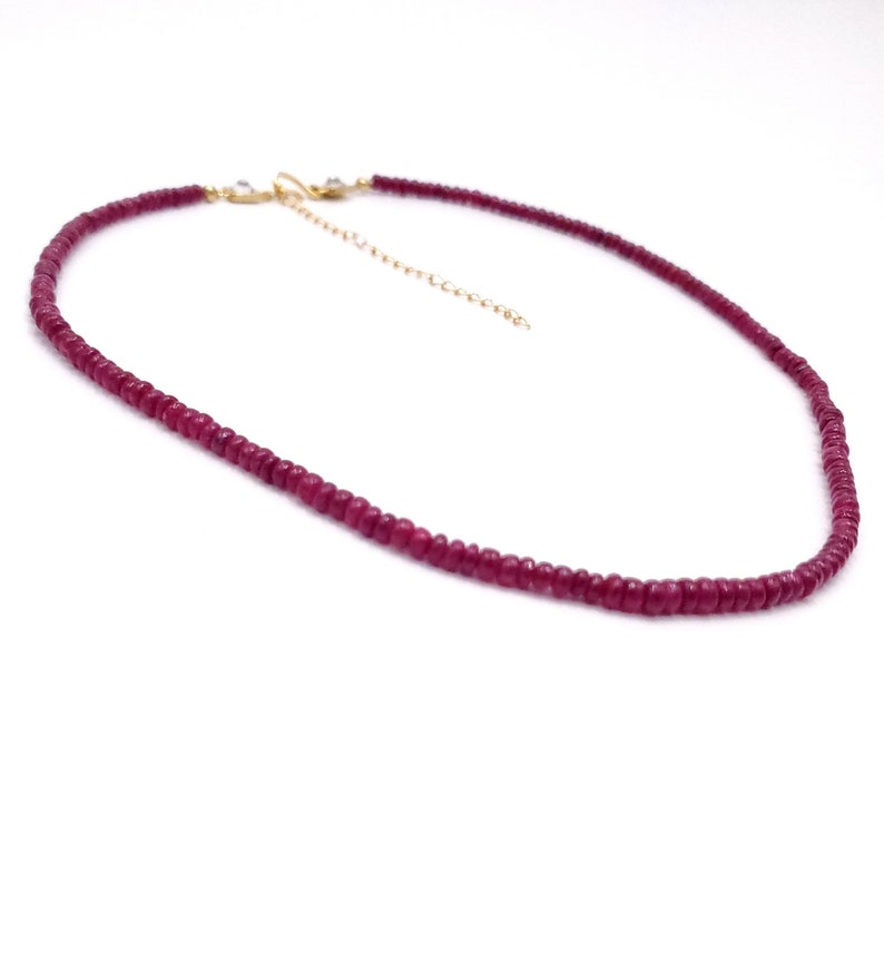 Genuine Red Ruby Necklace With 24k Gold Over Sterling Silver | Etsy