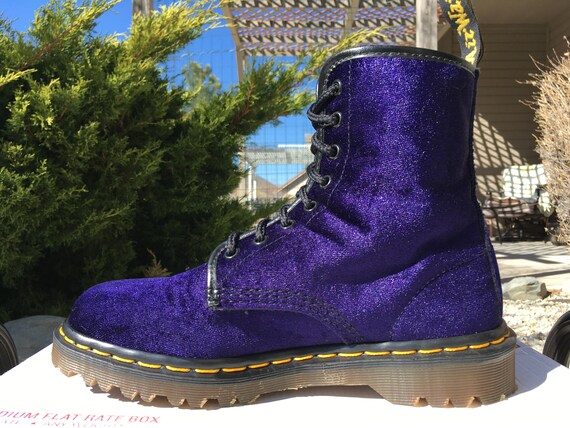 purple velvet doc martens