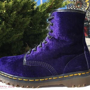 purple velvet doc martens