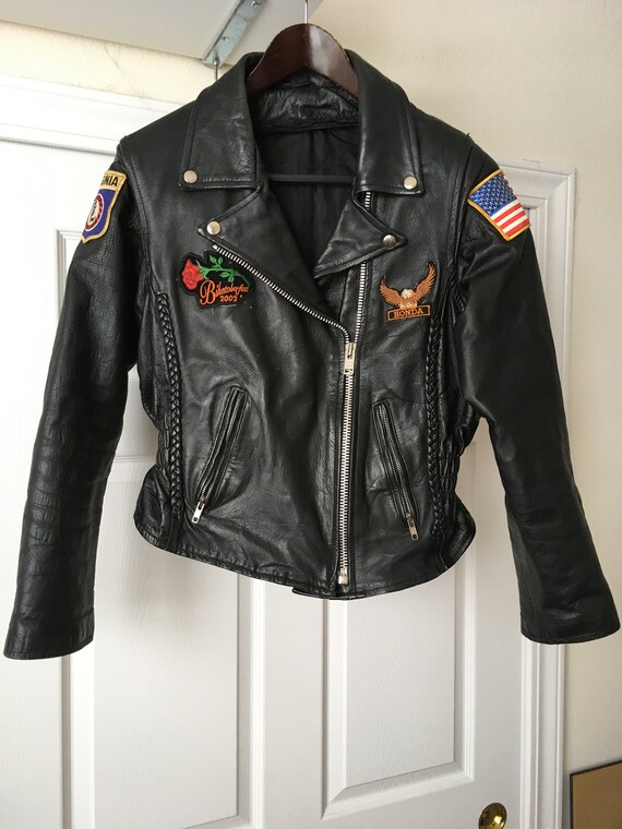 Vintage Hot Leathers Womens Jacket Medium M Leather Biker Vintage Hot Leathers Womens Jacket