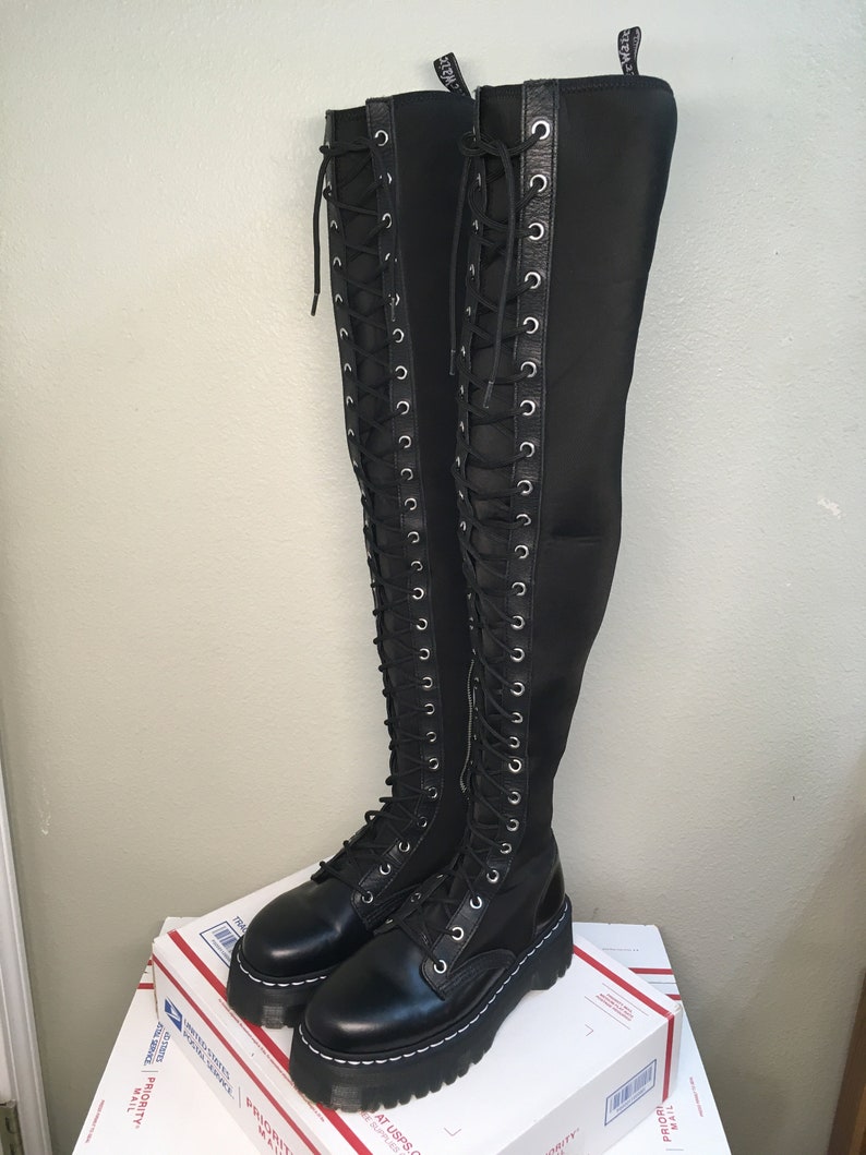 Dr. Martens Aggy Tall boots US 8 platform Agyness Deyn dolls kill jadon max britain jadon jagger thigh high calf goth azreya 1b60 xl hdw image 5