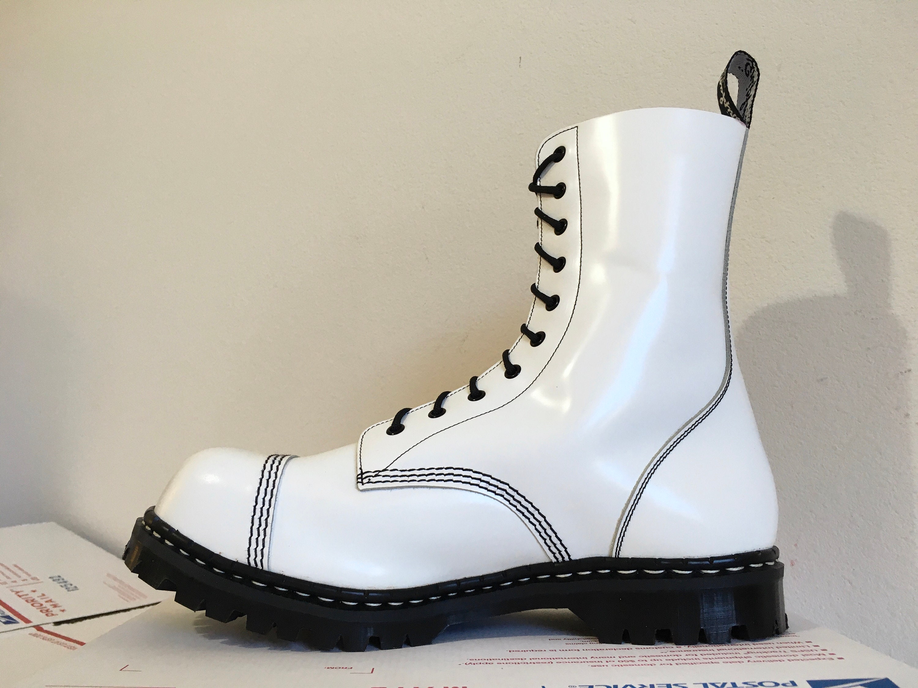 Gripfast Steel Toe White US 13 Boots 10-eye ENGLAND Solovair - Etsy