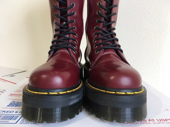 cherry red platform doc martens