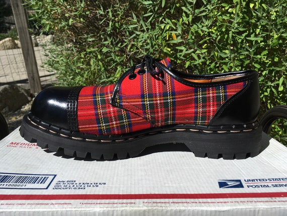 red tartan boots