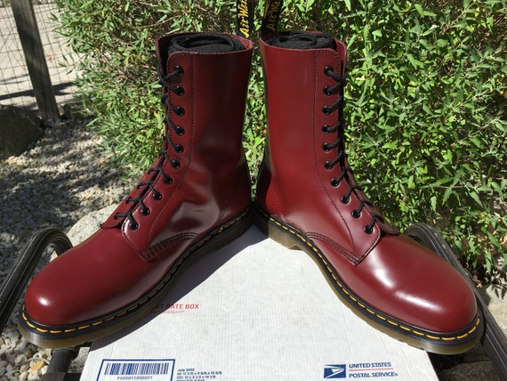 cherry red steel toe boots