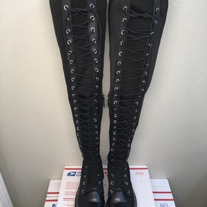 Dr. Martens Aggy Tall boots US 8 platform Agyness Deyn dolls kill jadon max britain jadon jagger thigh high calf goth azreya 1b60 xl hdw image 6