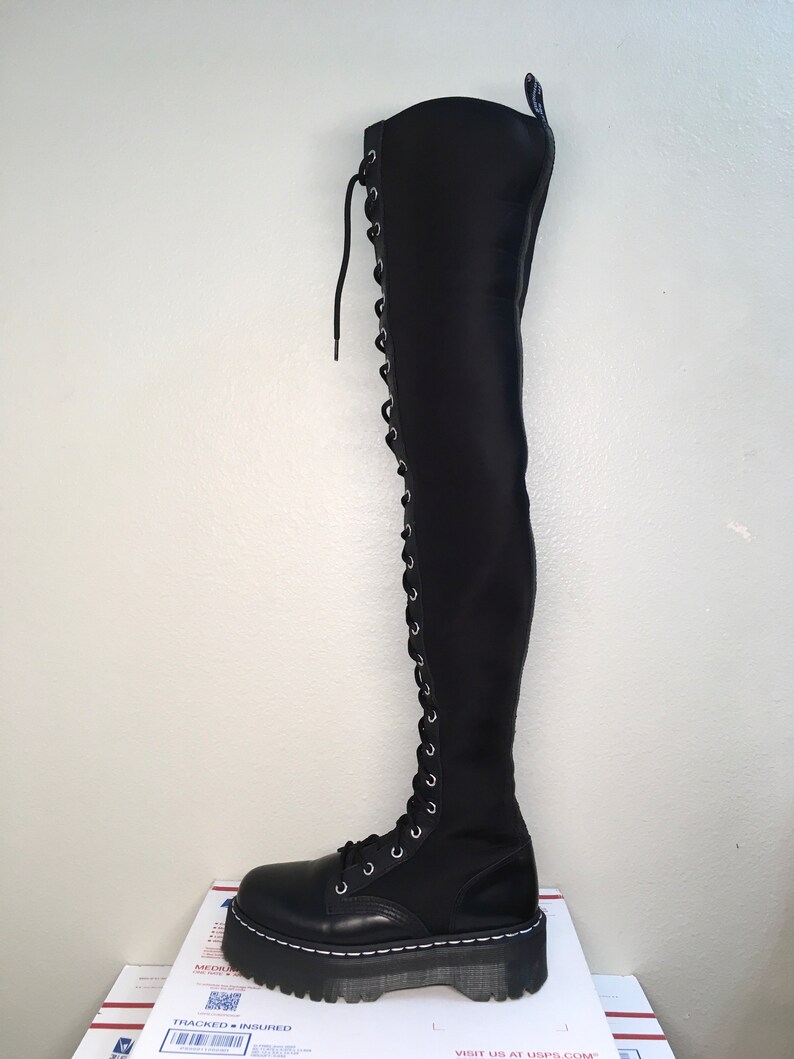 Dr. Martens Aggy Tall boots US 8 platform Agyness Deyn dolls kill jadon max britain jadon jagger thigh high calf goth azreya 1b60 xl hdw image 2