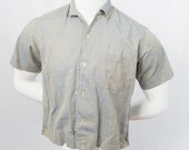 1940s 1950s Mens Button Up Shirt size Large Vintage