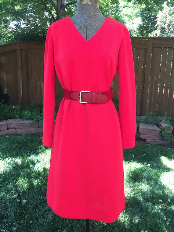 1960's Helen Whiting Electric Hot Red Dress Size Smal… - Gem