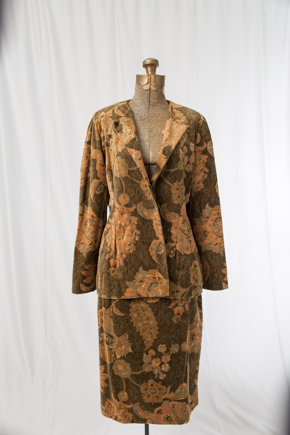 Vintage 1980s Bill Blass Velvet Skirt Suit with Me