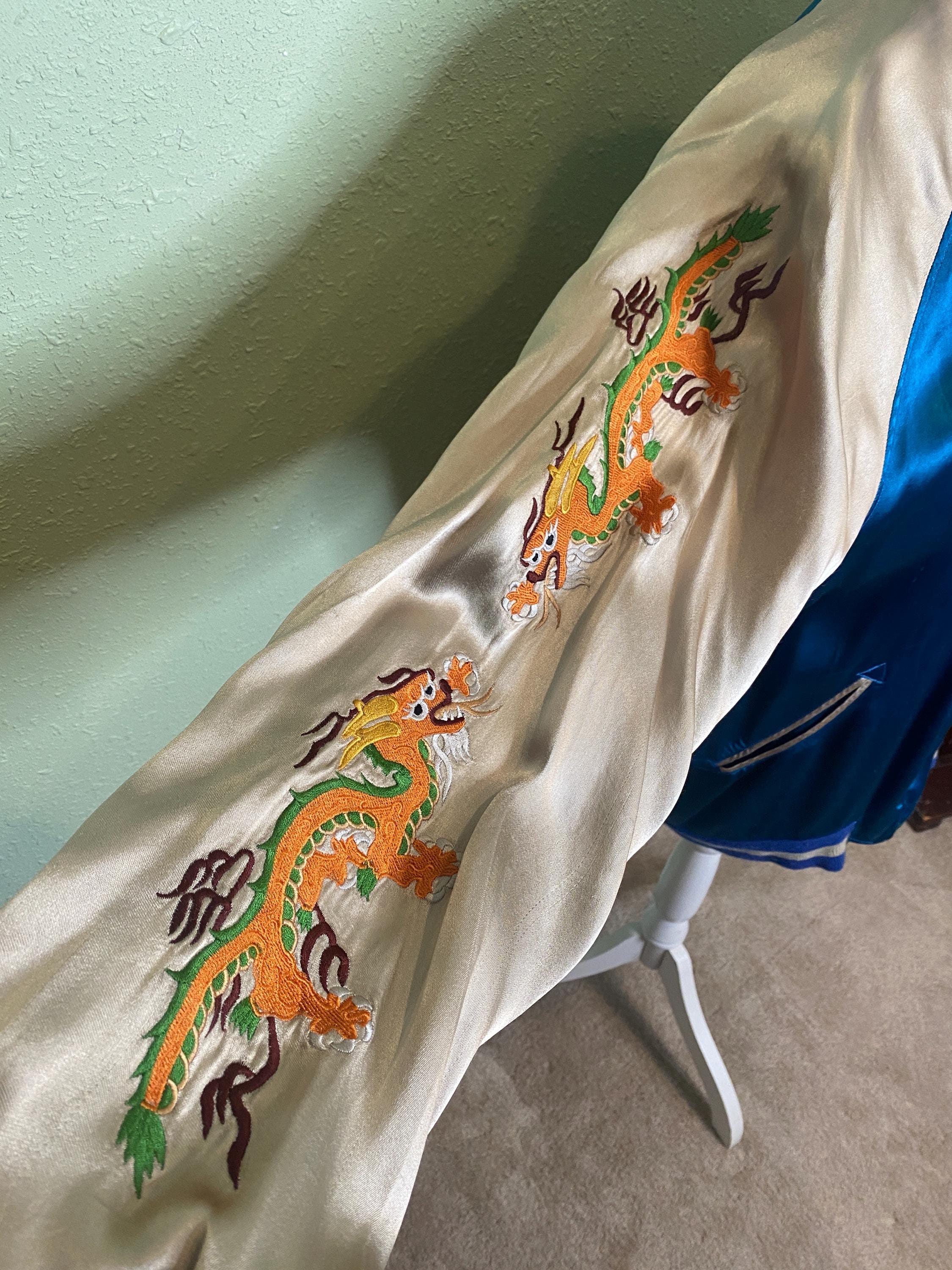1990's Orient Express Sukajan Reversible Jacket Embroidered Large