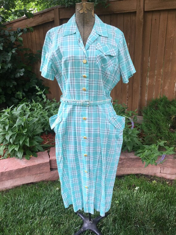 Anne Taylor True Vintage 1950's Shirt Dress Size L