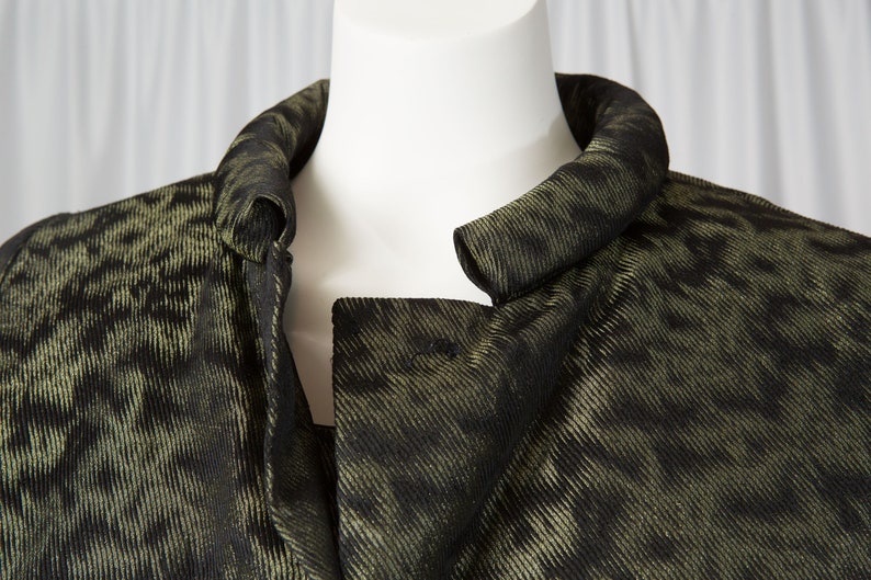 1950s Black and Green Wiggle Dress with jacket and original belt Vintage SmallMedium