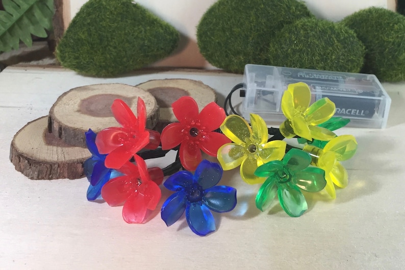 Dollhouse Lights LED Lights String of 10 Flower Lights Fairy House Lights Battery