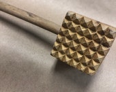 Vintage - Solid Wood Meat Tenderizer - Kitchen Mallet Tool - Wooden Primitive Home Decor - Hammer Beater - Collectible Country Style