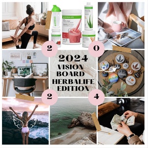 Herbalife Vision Board Kit - Wealth Growth Independence Freedom - Mots et affirmations positifs, instructions de script - Manifest Party