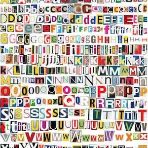 LETTERS - 100 Pieces - Magazine Letter Cutouts - Multi Size & Color - Great for Crafts and Multimedia Projects - Letters Clippings
