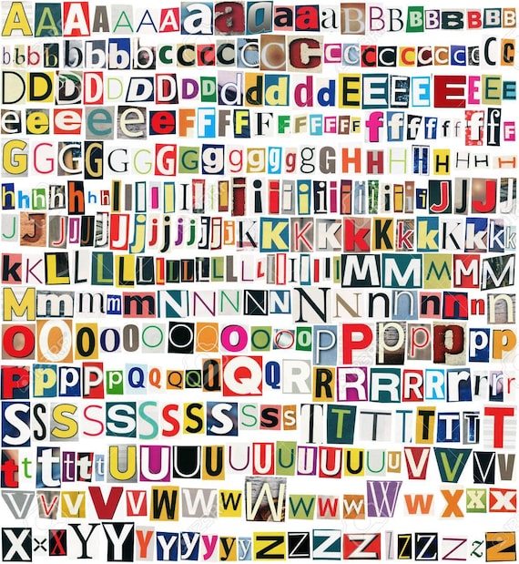 Letters 100 Pieces Magazine Letter Cutouts Multi Size Etsy