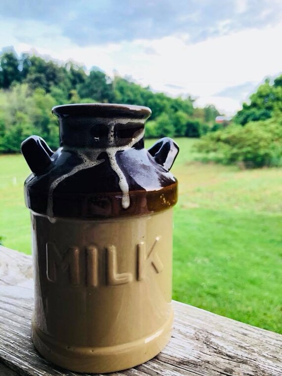 Old Fashion Milk Crock Stoneware Milk Fizz Painted Etsy