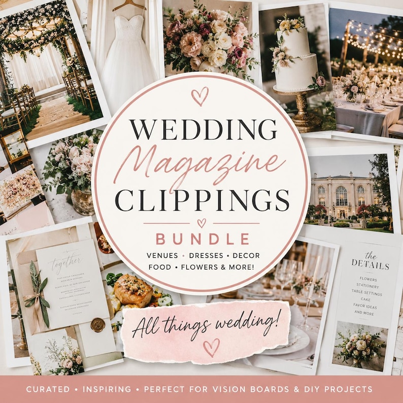 Wedding Magazine Clippings Bundle – Vision Board, Collage, Scrapbook Supplies image 1