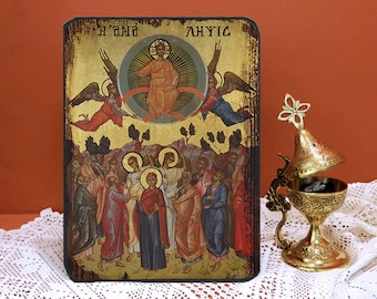ASCENSION, byzantinische Ikone, handgemachte Ikone, religiöse Ikone, griechische Ikone, Geburtstagsgeschenk.