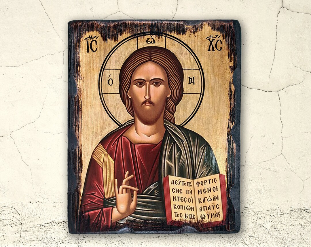 JESUS CHRIST, Byzantine Icon, Handmade Icon, Religious Icon, Orthodox ...