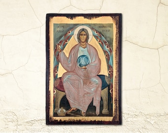 GOD THE FATHER, handmade icon on pine wood, birthday or name-day gift, wedding gift, housewarming gift, graduation gift, anniversary gift