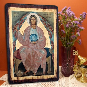 GOD the FATHER, handmade icon on MDF, birthday or name-day gift, wedding gift, housewarming gift, graduation gift, anniversary gift