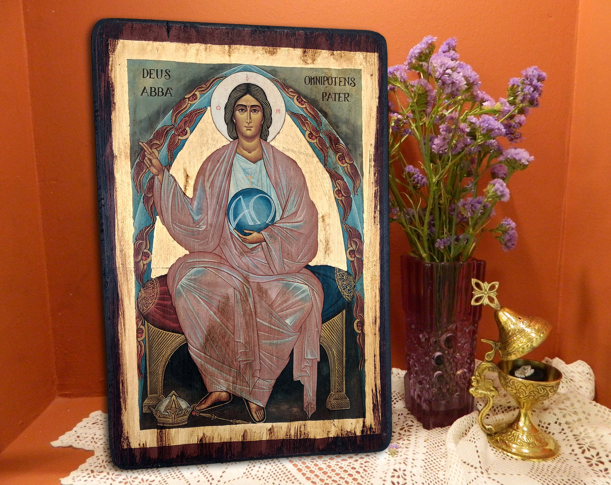 GOD the FATHER Handmade Icon on MDF Birthday or Name-day - Etsy