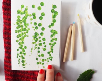 Handmade botanical A6 notebook, 32 pages