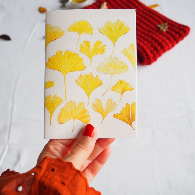 Handmade botanical A6 notebook, 32 pages image 3